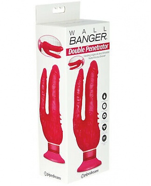 Waterproof Double Penetrator Wall Banger Pink