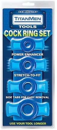 Titanmen Cock Ring Set Blue