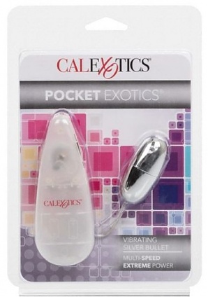 Pocket Exotics Silver Bullet Multispeed 2.1 Inch Silver