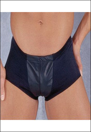 Leather And Lycra Pouch Shorts