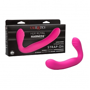 Love Rider Rechargeable Silicone Strapless Strap On Waterproof Pink 7.75 Inch