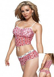 Dot Mesh Cami W/shorts Pink Sm (85618)